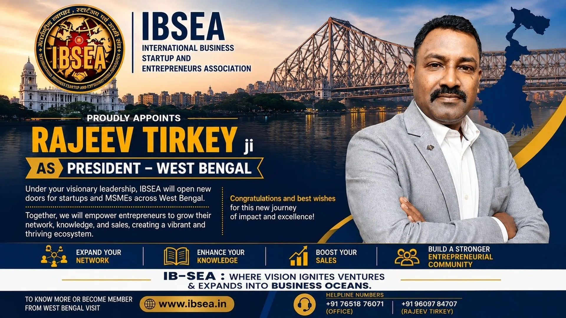 IBSEA Proudly Appoints Mr. Rajeev Tirkey as President – West Bengal.