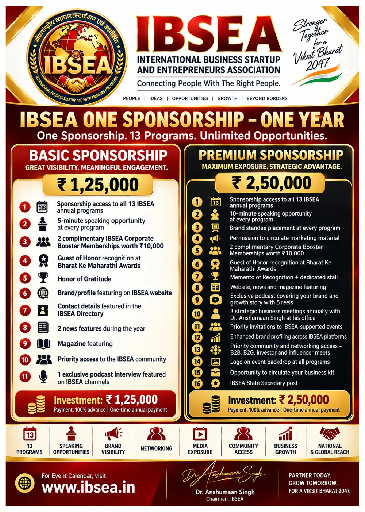 One Sponsorship 13 Programs